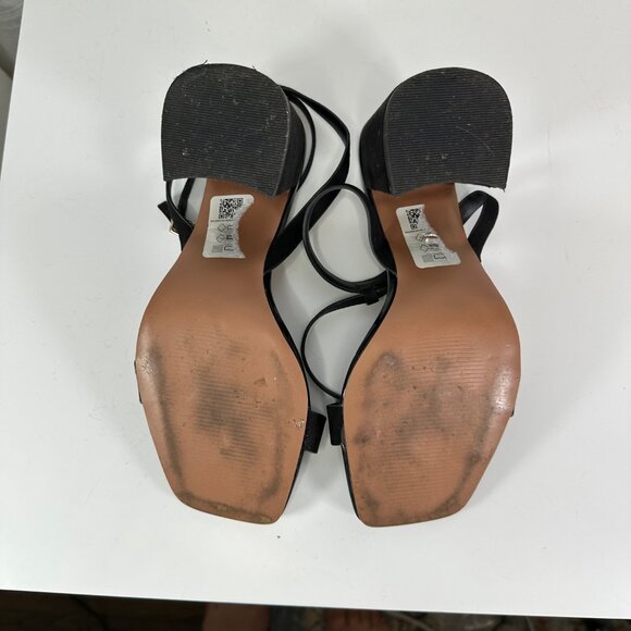 ASOS Design Faux Suede Wide Fit Hudson barely there Block Heel Sandals 8W - Picture 12 of 14